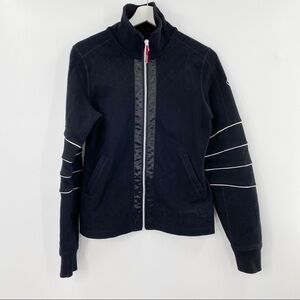 Lululemon Black Zip Up Jacket Size 4 With White Line Detail Quilted